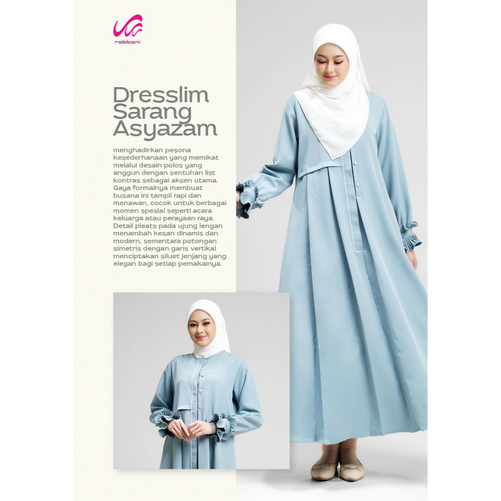 Rabbani - Dresslim Sarang Asyazam Sarimbit / Gamis Dresslim Rabbani Terbaru Original Muslim Murah