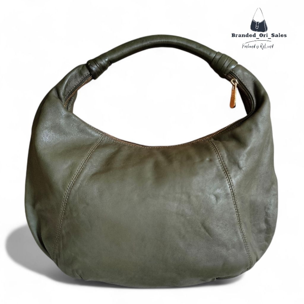TAS HOBO WANITA MK DARK OLIVE GREEN LEATHER