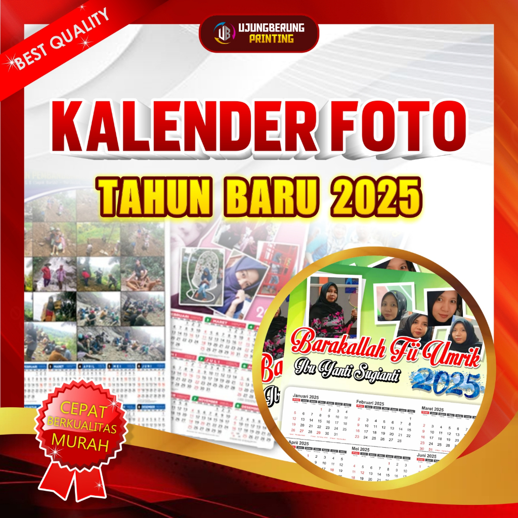 KALENDER FOTO CUSTOM - Kalender 2025 | Kalender Dinding | Ukuran A3 | Art paper 260gsm