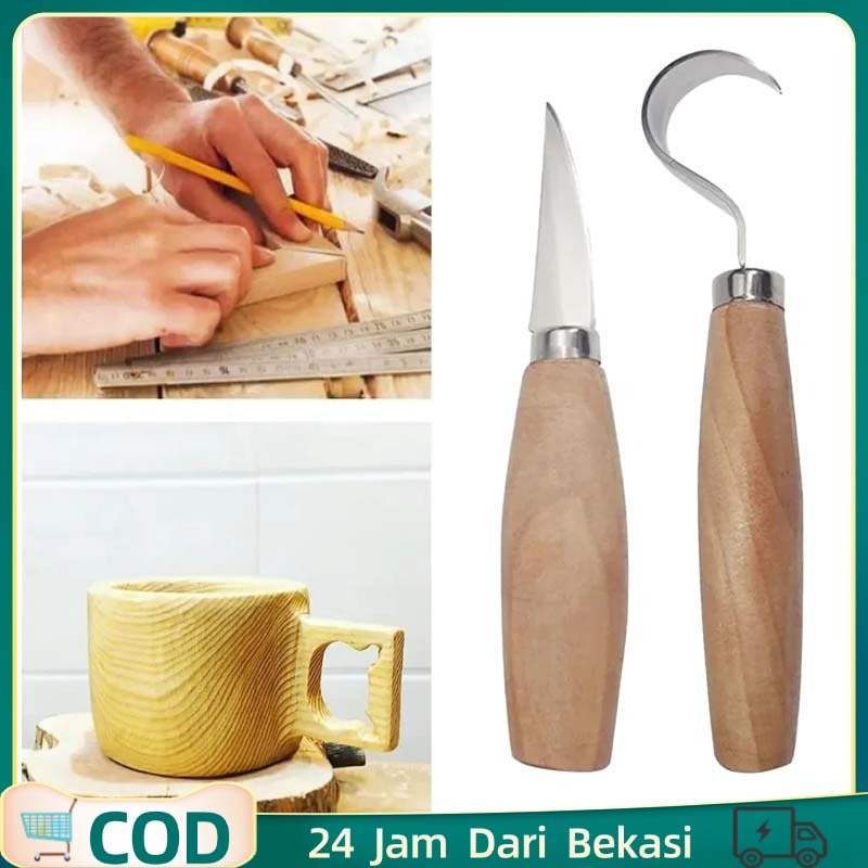 2pcs Carving Tools Wood Pisau Carving Pisau Ukir Kayu 1 Set Wood Carving Knife