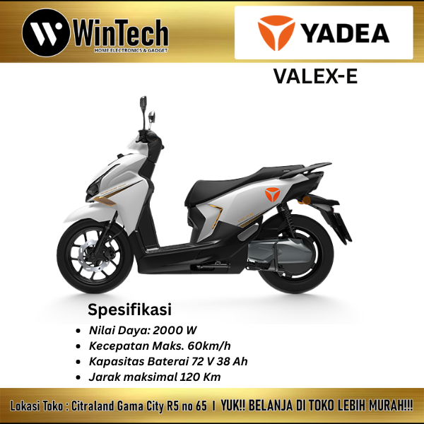 Yadea Velax E Motor Listrik Electric Vehicle EV 2000W