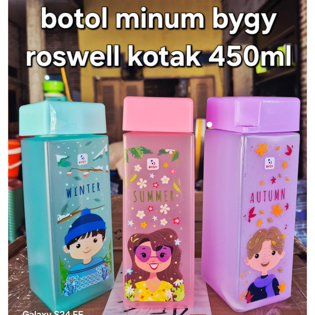 BOTOL MINUM BYGY ROSWELL KOTAK 450ML (CH-DB125)