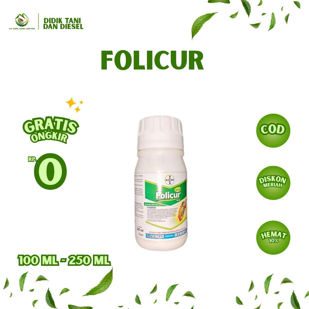 Folicur 250 EC 100ml / 250ml | Fungisida Sistemik Pembasmi Jamur Blast Hawar Patah Leher Padi Bawang