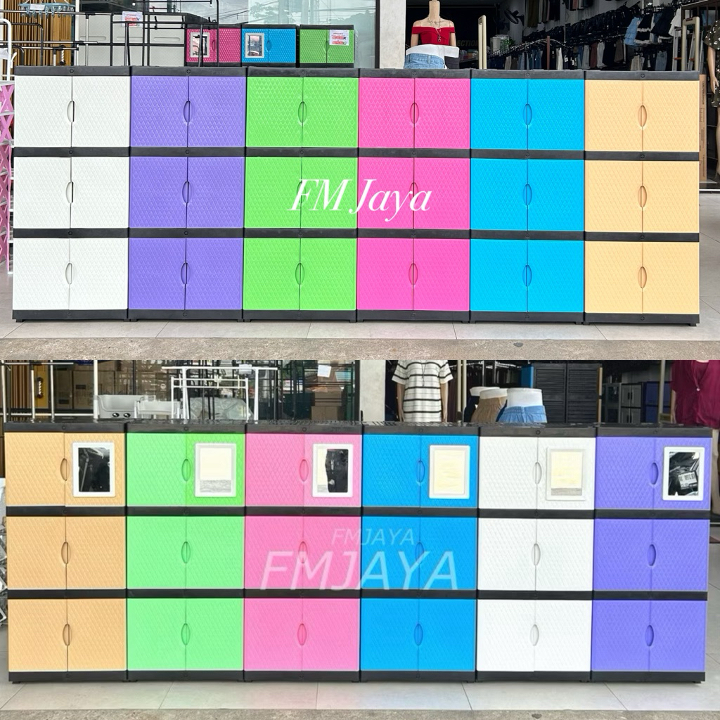 PXTON LEMARI 3 SUSUN 1 KACA & POLOS || LEMARI PLASTIK 3 TINGKAT SERBAGUNA || LEMARI PLASTIK TEBAL ||