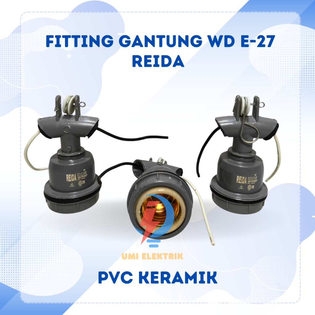 Fitting Gantung WD PVC Keramik E27 Fitting WD E27