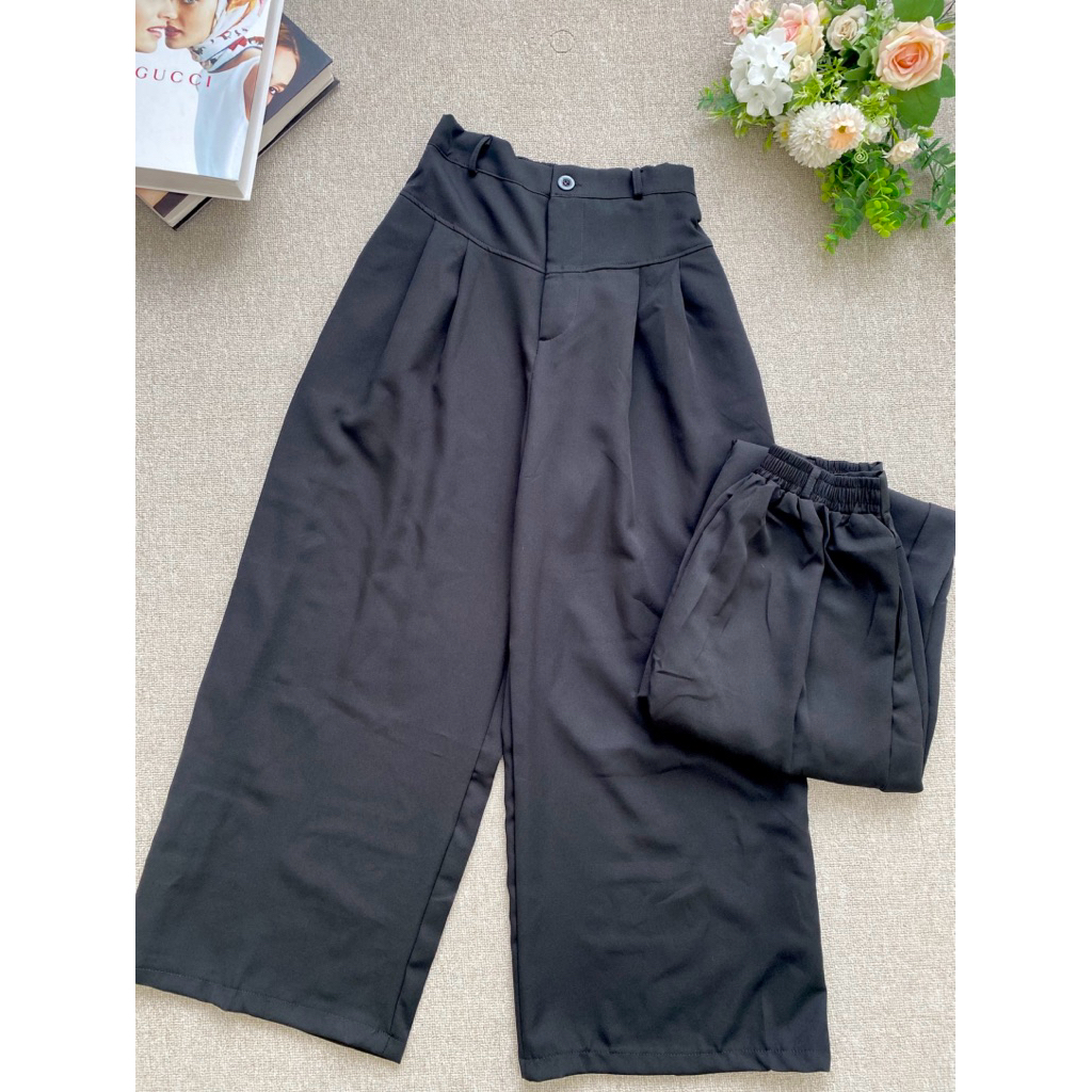 KULOT POLY 1328 / CELANA SCUBA || BAWAHAN CELANA POLOS HITAM PUTIH || OOTD FASHION WANITA ||