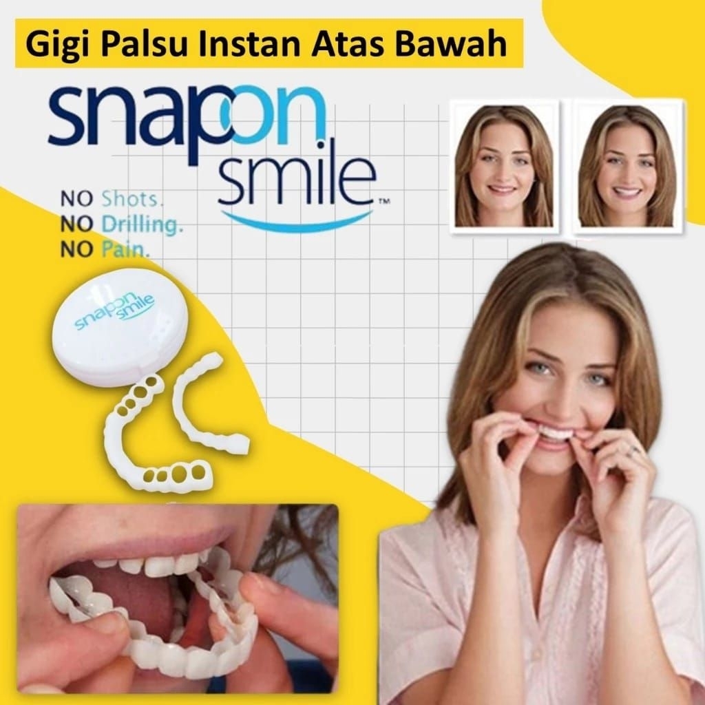 gigi palsu original authentic gigi palsu 1 set atas dan bawah