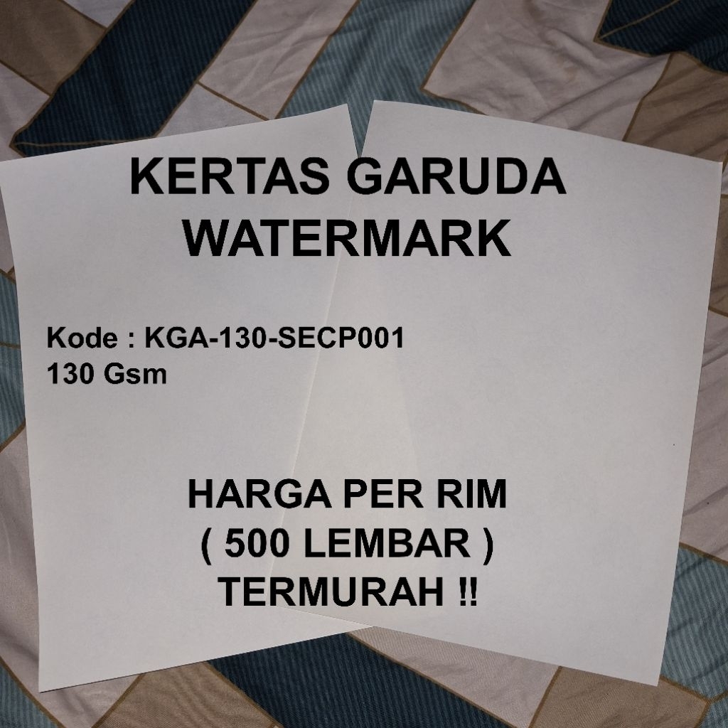 PROMO KERTAS SIAP PAKAI GARUDA WATERMARK PAPER ORIGINAL 130 Gsm