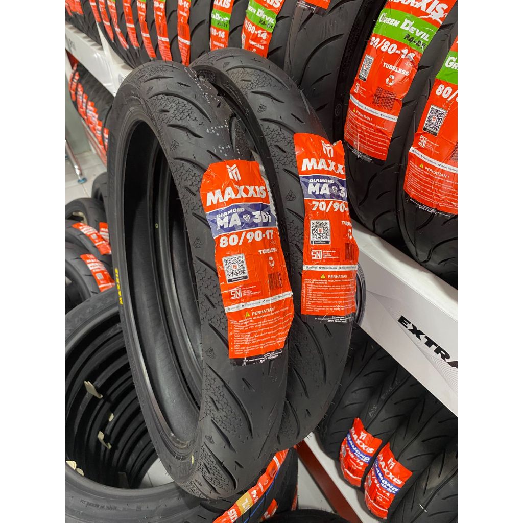 [PAKET HEMAT SEPASANG] BAN MAXXIS DIAMOND MA-3Di TUBELESS RING 17 ( 70/90-17 & 80/90-17 ) BAN MOTOR 