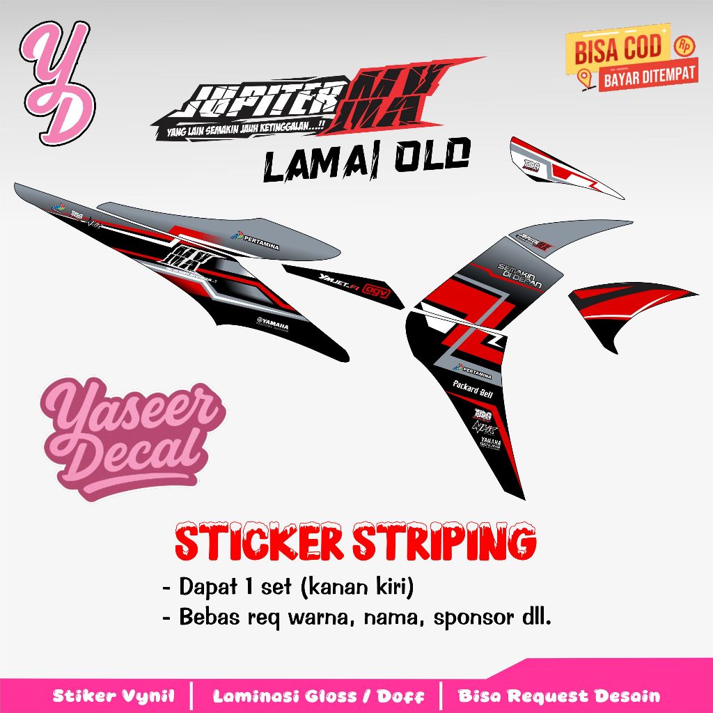Striping Jupiter Mx Old - Stiker Sticker Striping Variasi Lis Yamaha Jupiter Mx Old - Striping Holog
