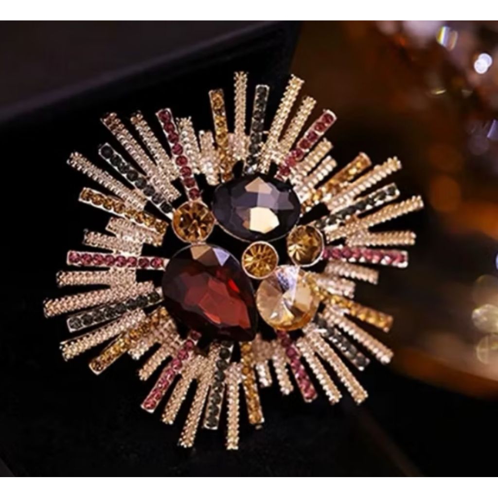 Terbaru Bros Dada Premium Kristal Permata Elegan Mewah Aksesoris Hijab Jilbab Gamis Blazer Kebaya Dr