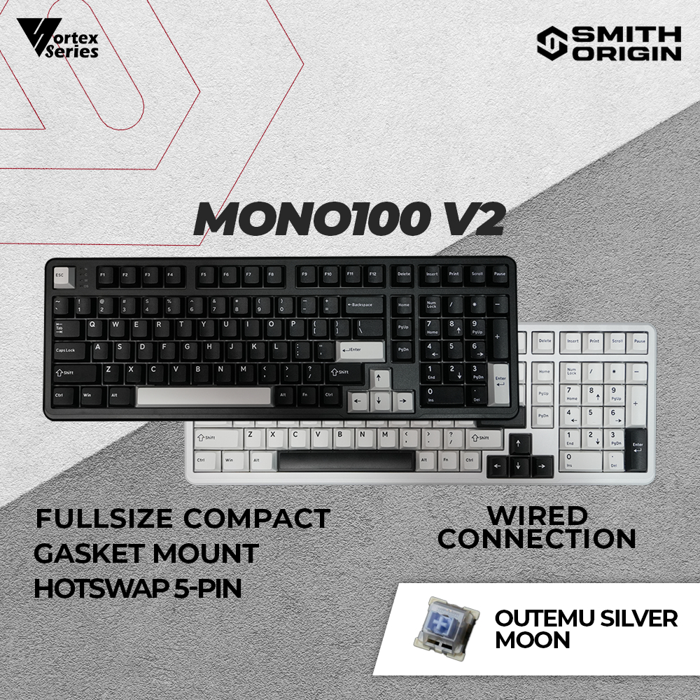 VortexSeries MONO 100 V2 MONO SERIES V2 Wired Gasket Mount Hotswappable Universal 3 - 5 Pin Mechanic