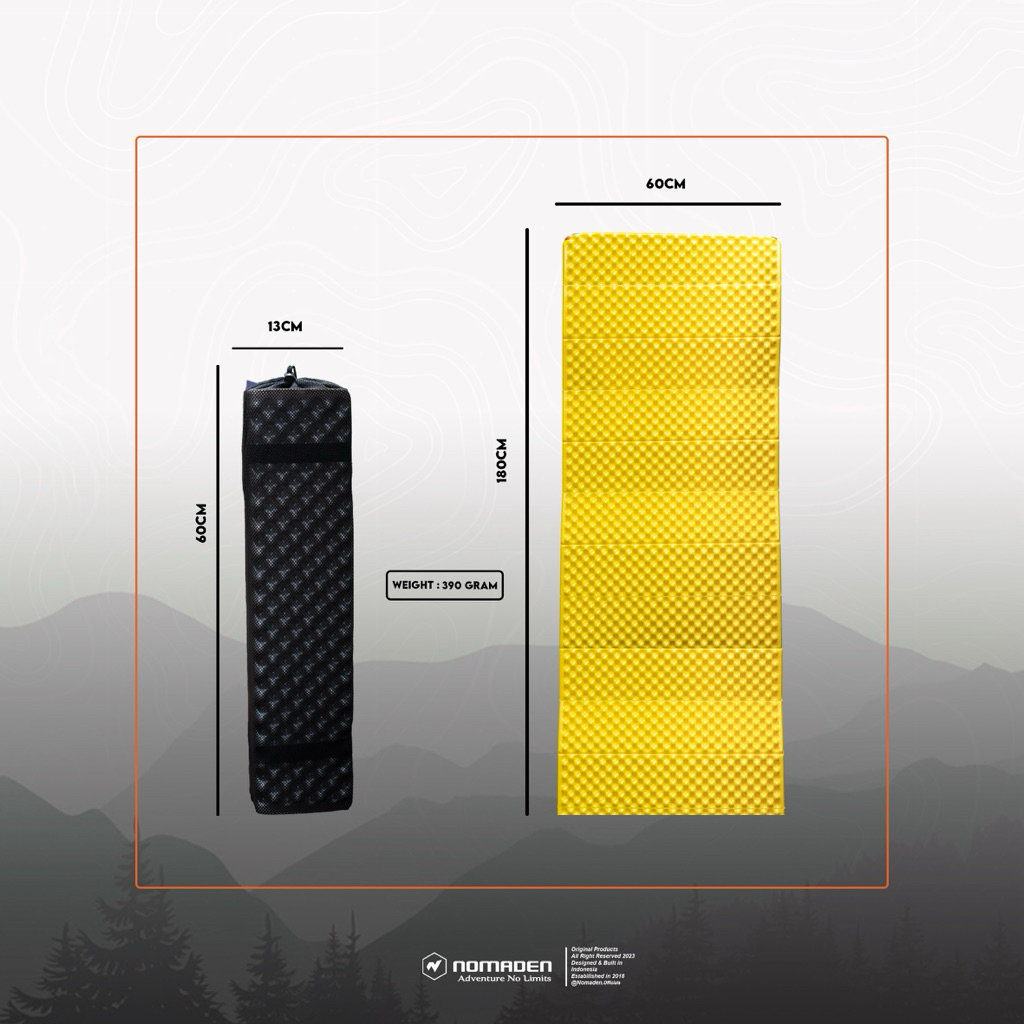 Nomaden Insulated Folding Egg Crate Ixpe - Matras Lipat Ultralight Nomaden Co