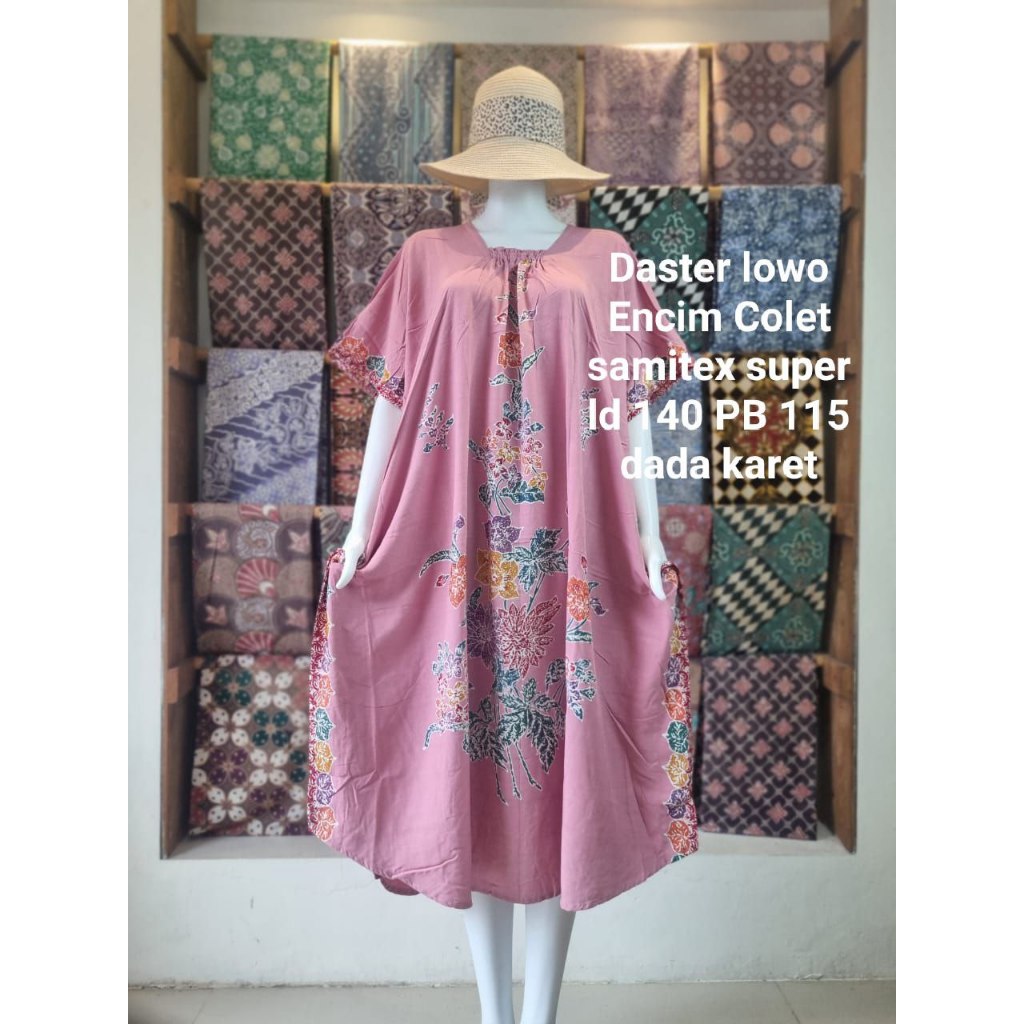 Daster Lowo Encim Colet Bunga Batik Cap Kombinasi Batik Tulis Premium