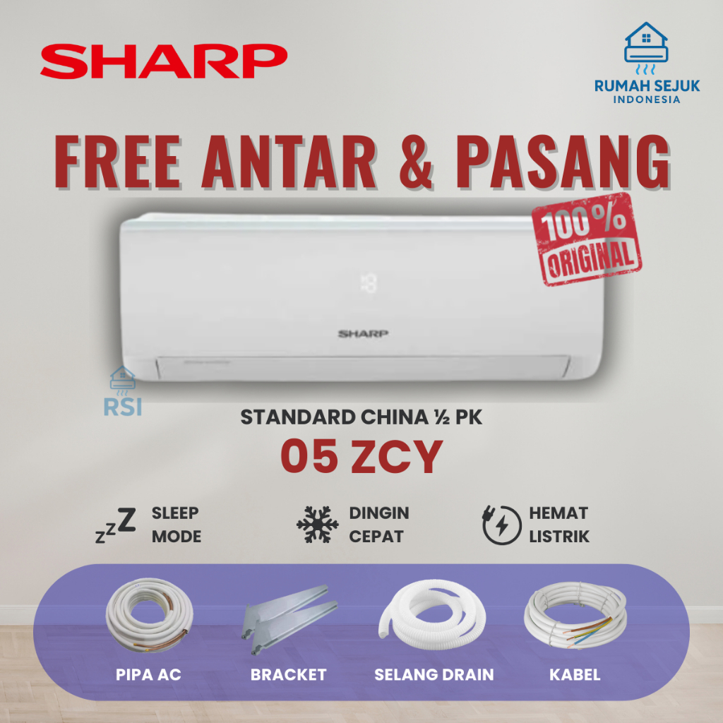 AC SHARP 1/2 PK STANDARD 05ZCY LOW WATT MADE IN CHINA 100% ORIGINAL