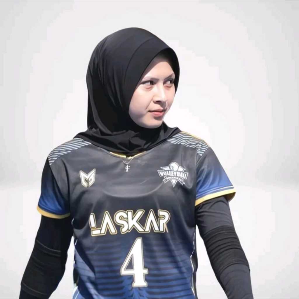 Hijab sport volly Jilbab Pet polos Terbaru Slim Pet Kecil Antem Jersey Spandek Premium Kerudung