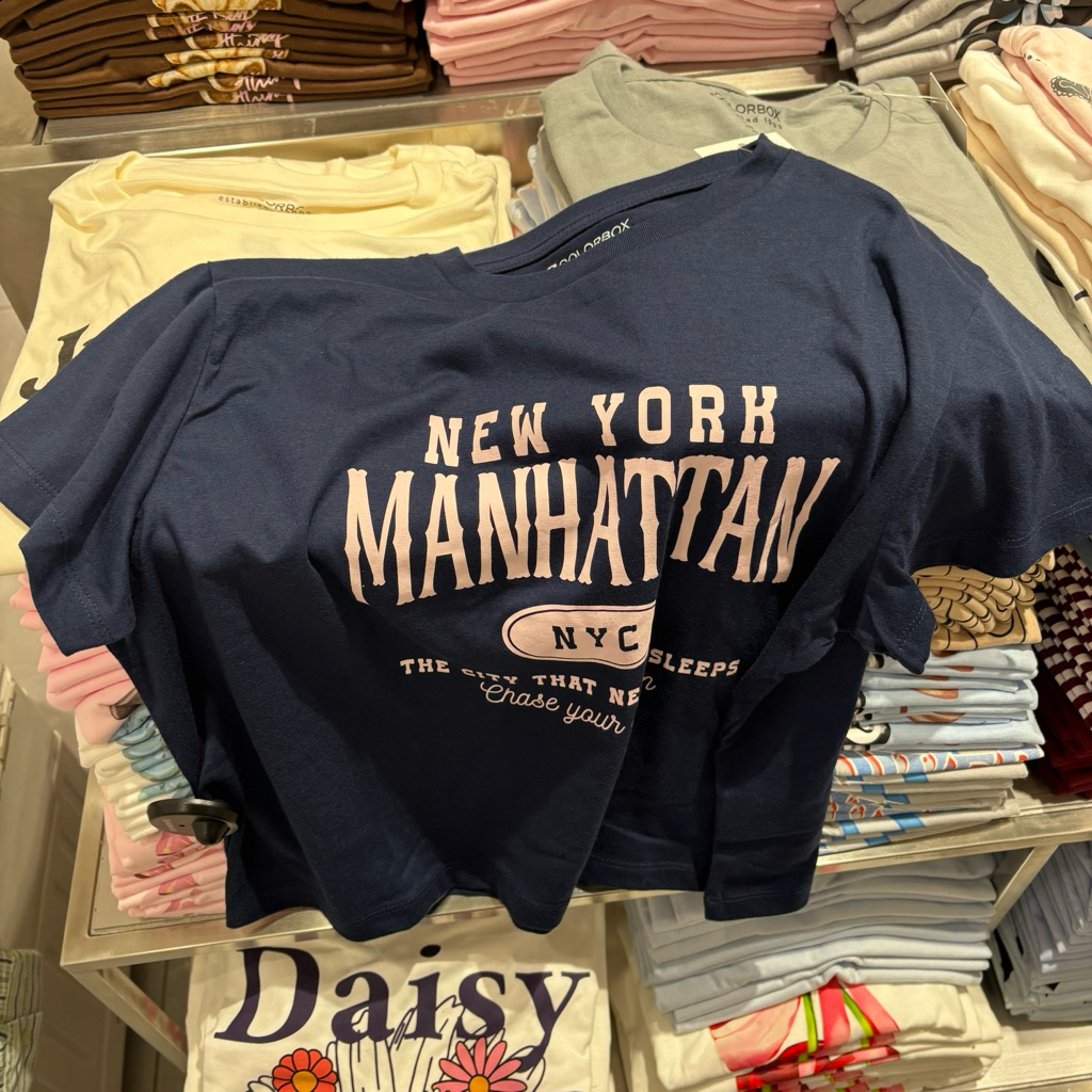 kaos crop colorbox lengan pendek sale