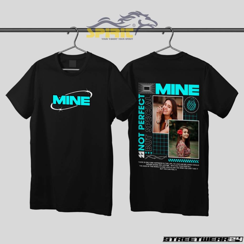 Kaos Streetwear Custom MINE – Bisa Ganti Foto Sendiri, Desain Kekinian Viral