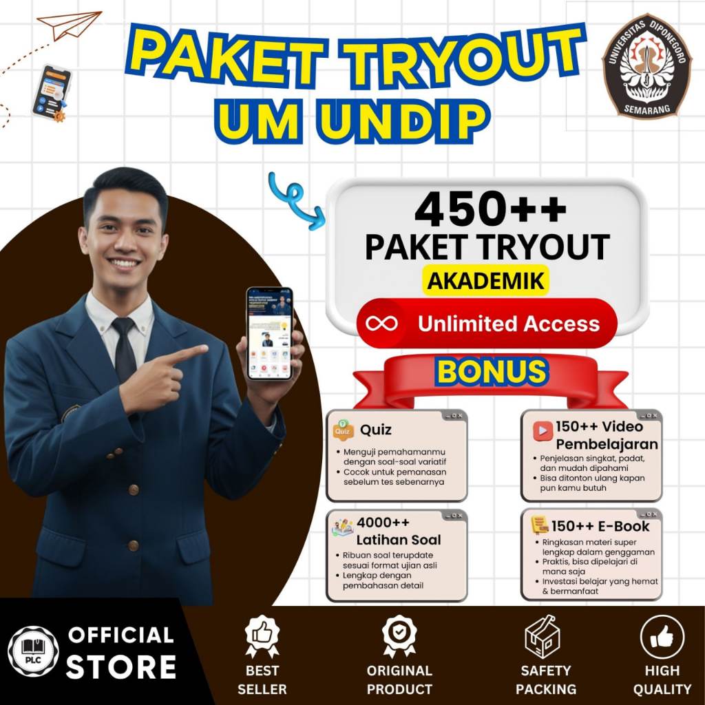 PLC - Tryout Online UM UNDIP 2026 – Aplikasi CAT Online, Tryout & Akun Belajar Lengkap