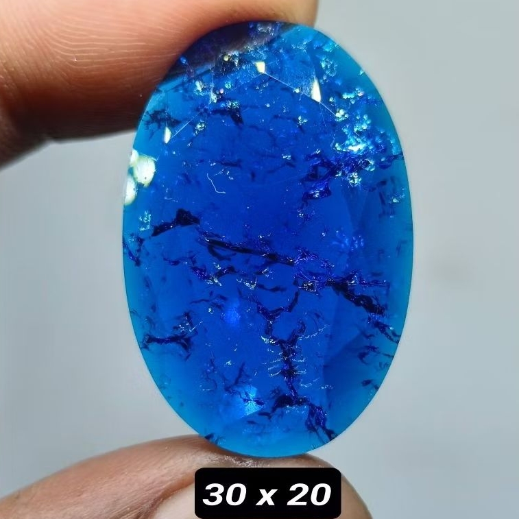 Batu Biru King Safir Cutting , Pecah Seribu , Jumbo 30 x 20