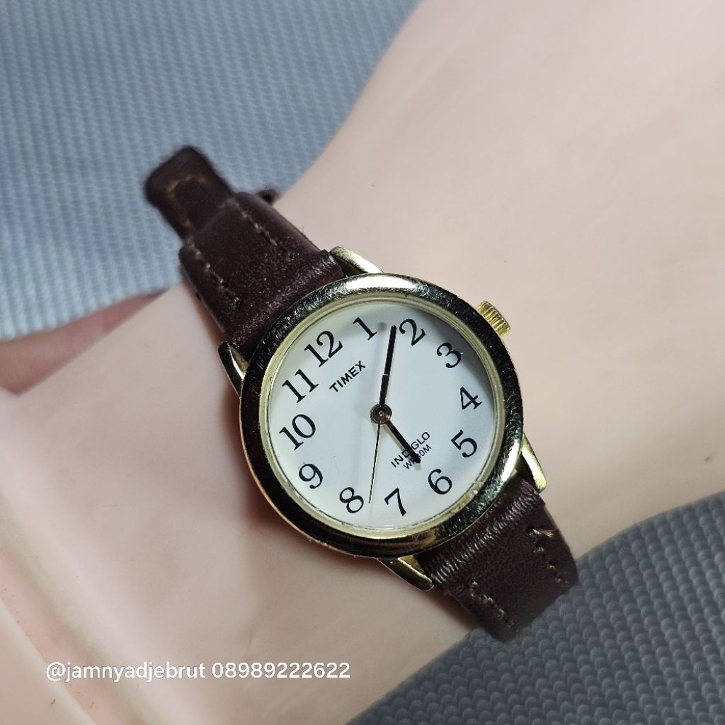 Jam Timex Indiglo J6 Gold White Ladies Bekas