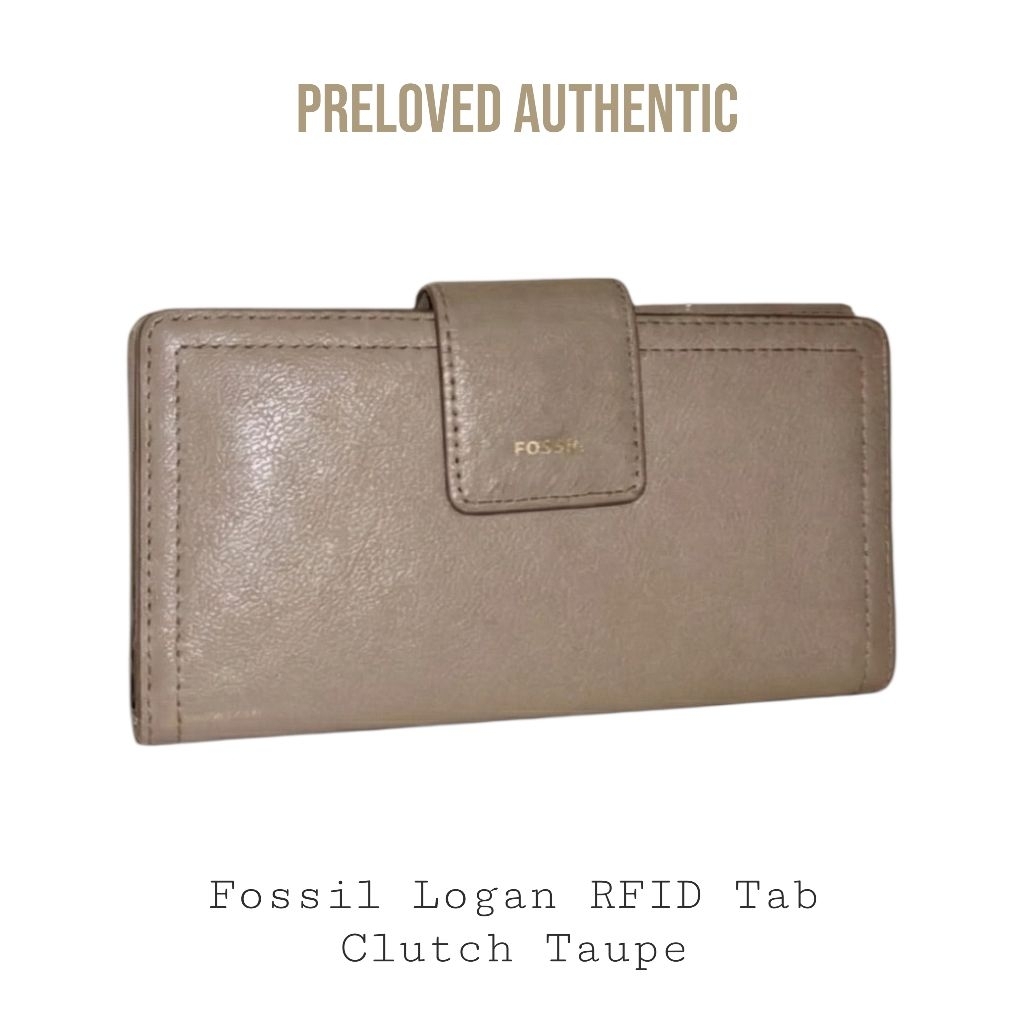 PRELOVED Fossil Logan RFID Tab Clutch – Taupe