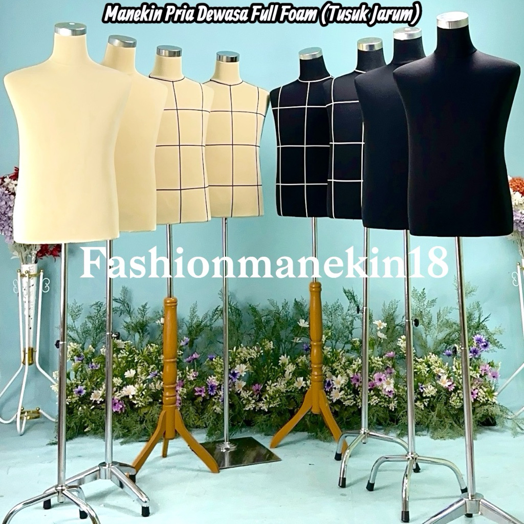 MANEKIN PRIA DEWASA FULL FOAM TUSUK JARUM + PATUNG BAJU PRIA BUSA + PATUNG PRIA UNTUK MENJAHIT BISA 