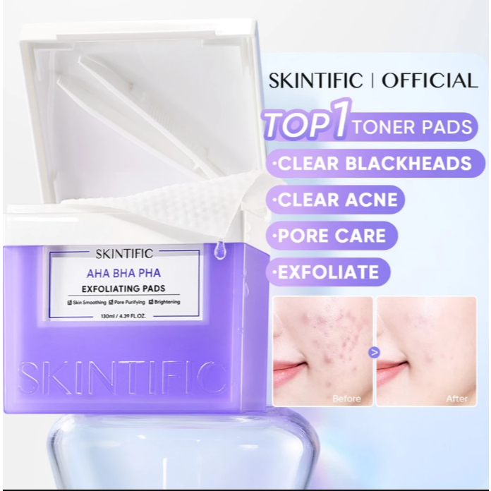 SKINTIFIC AHA BHA PHA Exfoliating Pads