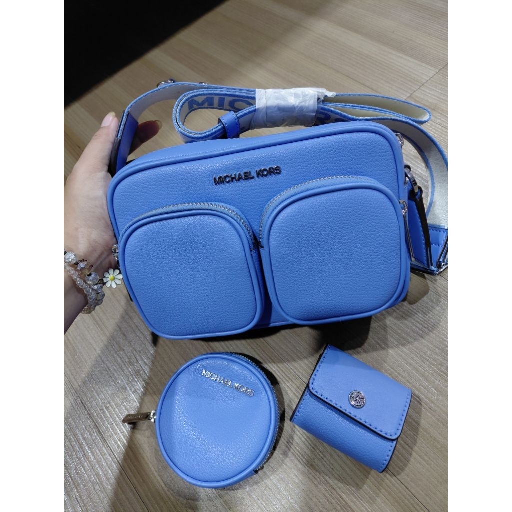 MK 3 IN 1 SET Camera Bag - Warna Baby Blue Cerah & Trendy