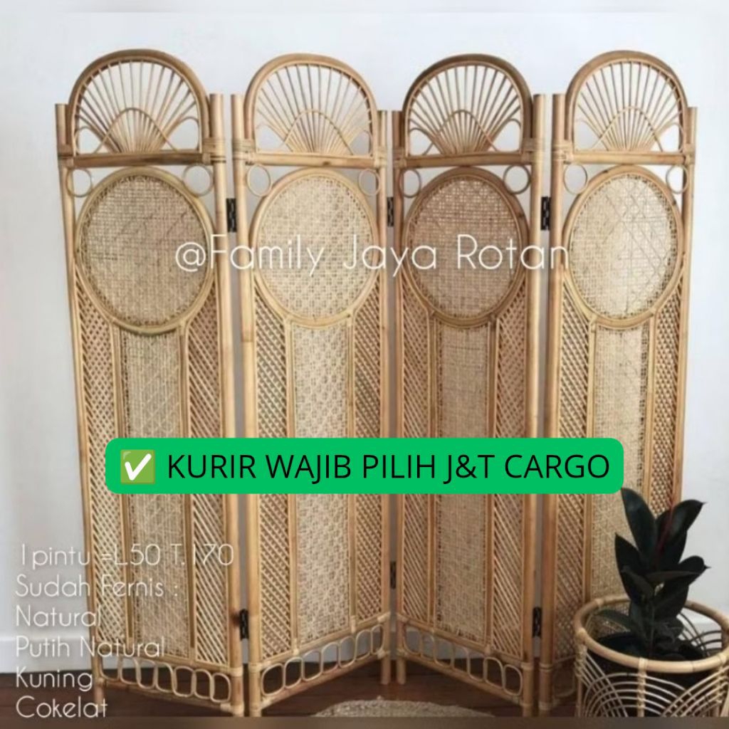 PREMIUM SEKAT PEMBATAS RUANGAN ROTAN MODEL EXPORT/TIRAI ROTAN