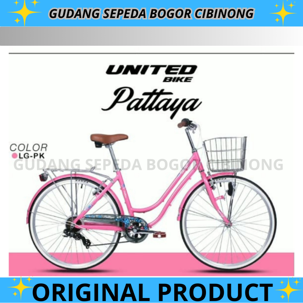SEPEDA CITY BIKE 26 MINI KERANJANG UNITED PATTAYA ALLOY