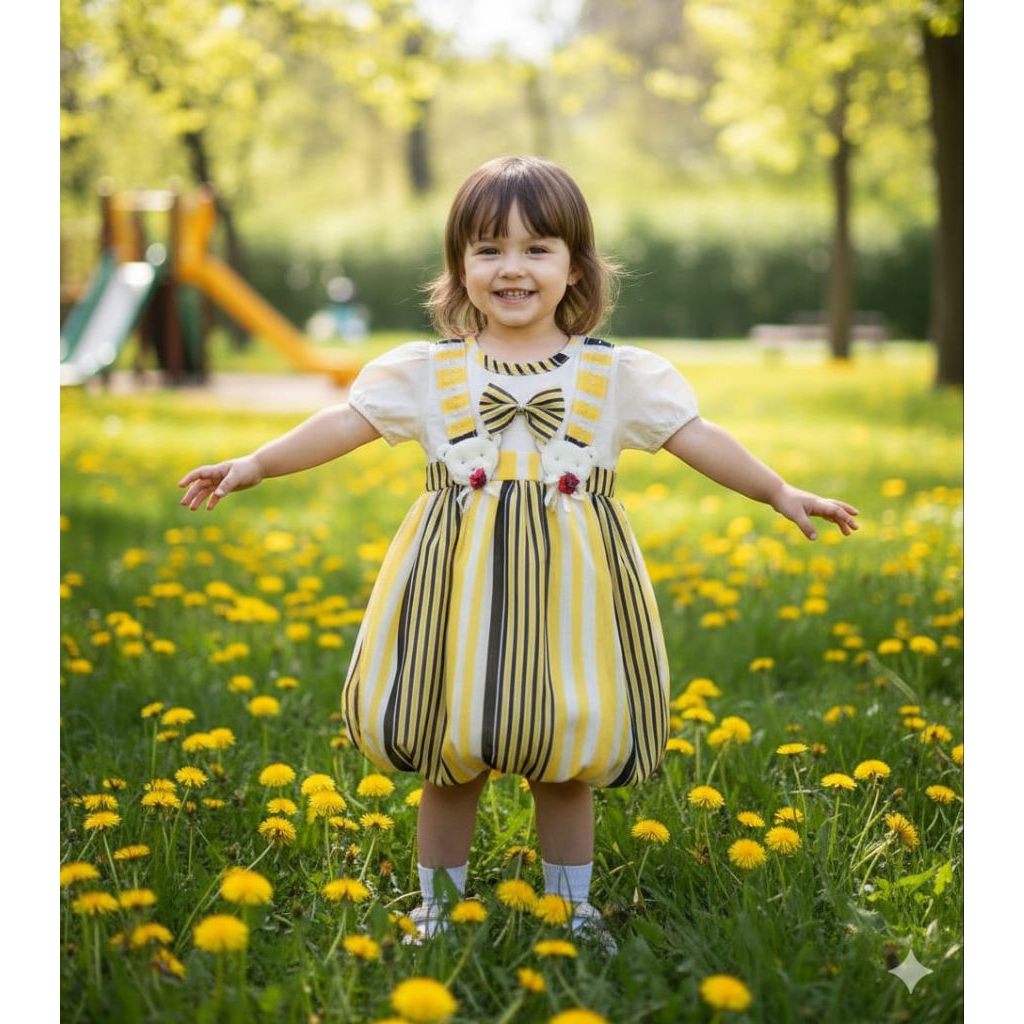 baju dress anak cewek kekinian bentuk balon/ pakaian dres anak cewek terbaru