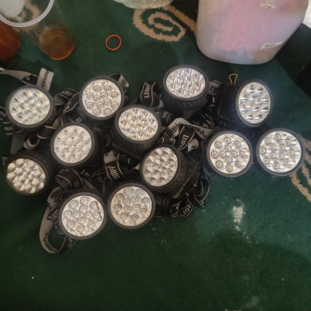 Headlamp/senter kepala (borongan) (bekas) bonus lampu tenda