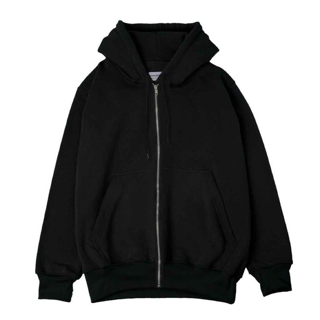 HOODIE ZIP HITAM POLOS