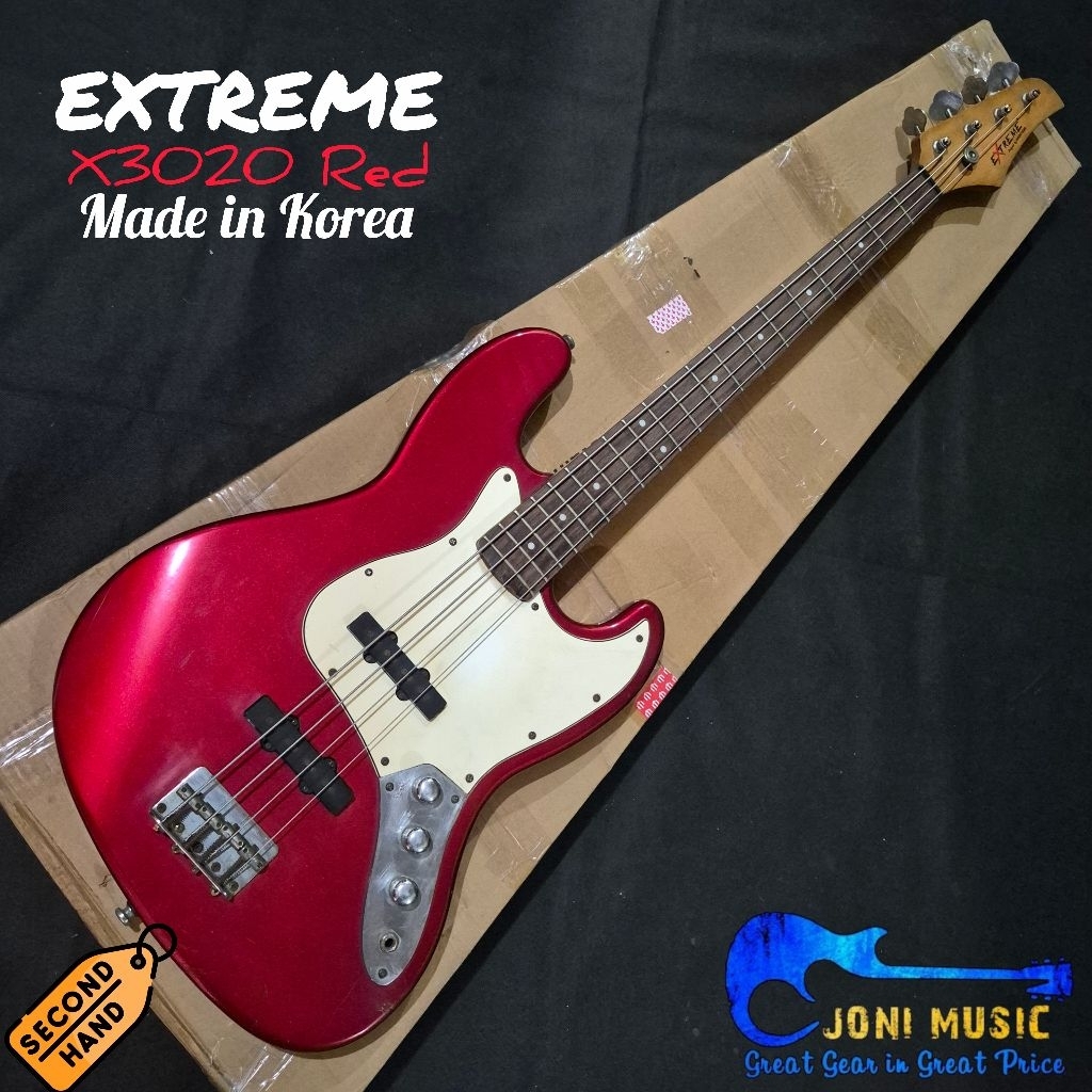 Bass Extreme X3020 Korea Jazz Bass Model Red Original