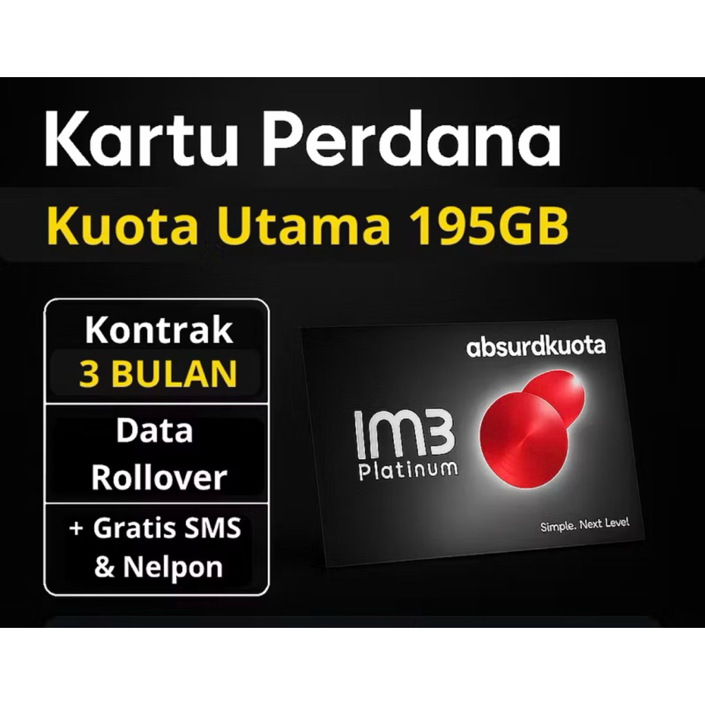 FLASH SALE KUOTA IM3 PLATINUM 195GB 3 BULAN BERGARANSI