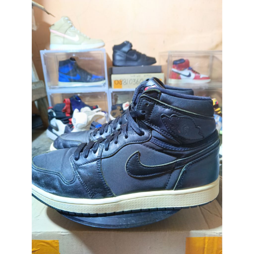 Aj1 High Black Satin