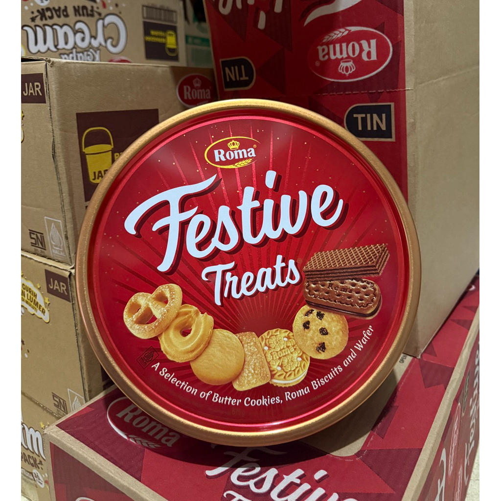 Roma Festive Treats 675g || Kue kaleng lebaran/Natal || Biscuit, Cookies, & Wafer