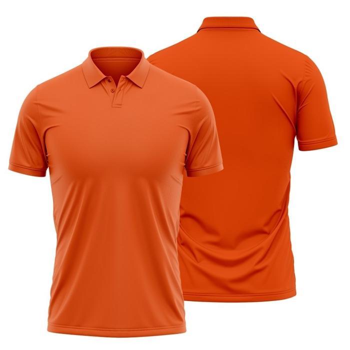 Kaos Polo Shirt Tshirt Baju Kerah Distro Oren Orange Jingga banyak warna sablon bordir polos custom 