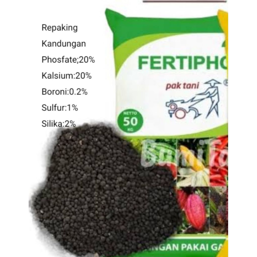 Pupuk Fosfat Fertiphos Hijau Repack 1 kg dan 5 kg