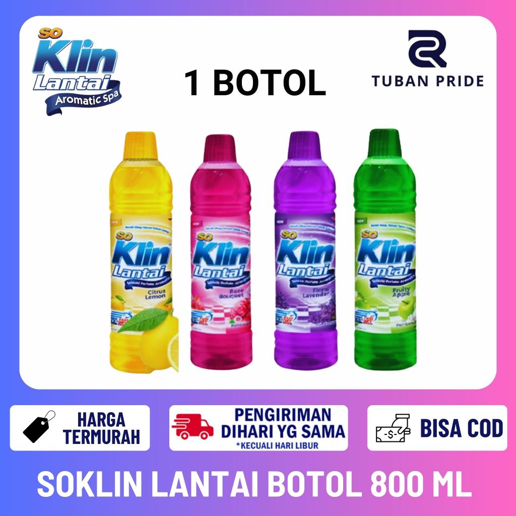 [TP] Soklin Lantai Pembersih Wangi Botol 800 Ml Soklin Lantai Wingscare Lavender Bloom Apple Freesia