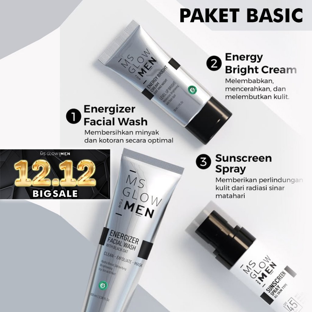 MS GLOW MEN PAKET BASIC ISI 3 | PAKET BASIC MS GLOW MEN I MS GLOW MEN 1 PAKET I MS GLOW MEN 1 SET