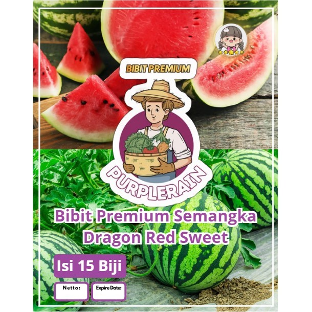 Bibit Premium Semangka Dragon Red Sweet | Biji Benih Semangka Merah| Semangka