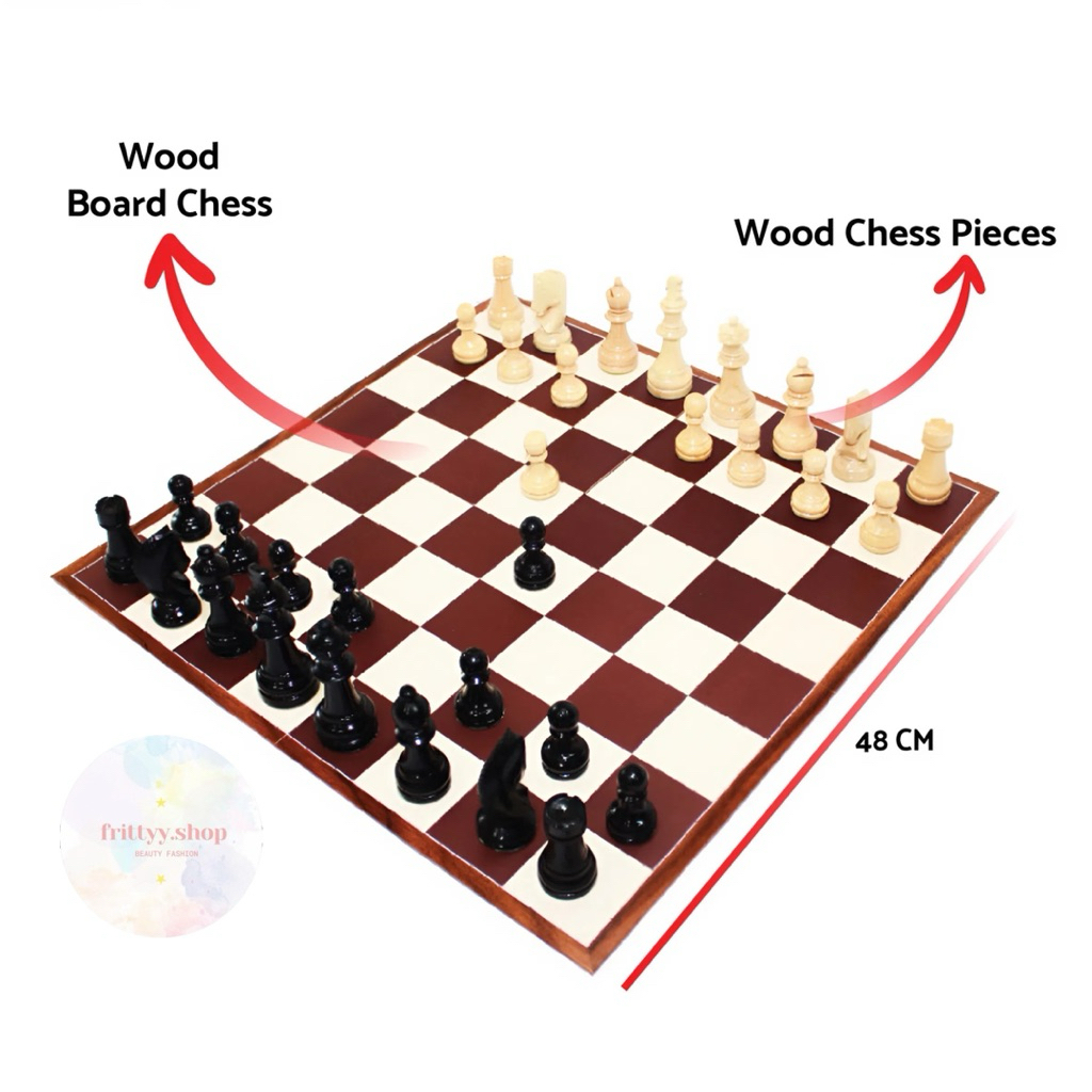 Catur Kayu Chess Wood Board Game ROX PERCASI Lipat 4 Original
