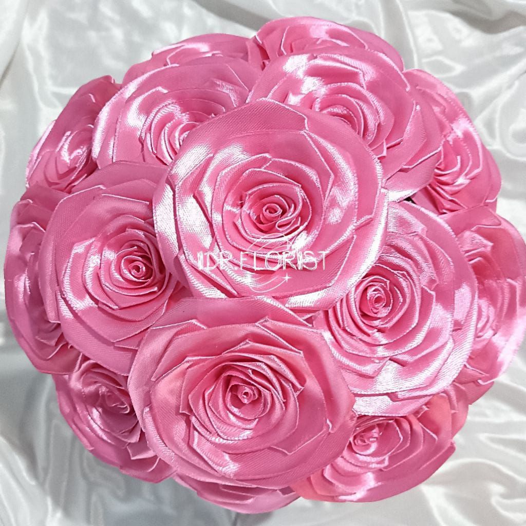 BUNGA PITA SATIN/PITA SATIN GLITER/BUNGA MAWAR SATIN GLITER/bunga mawar