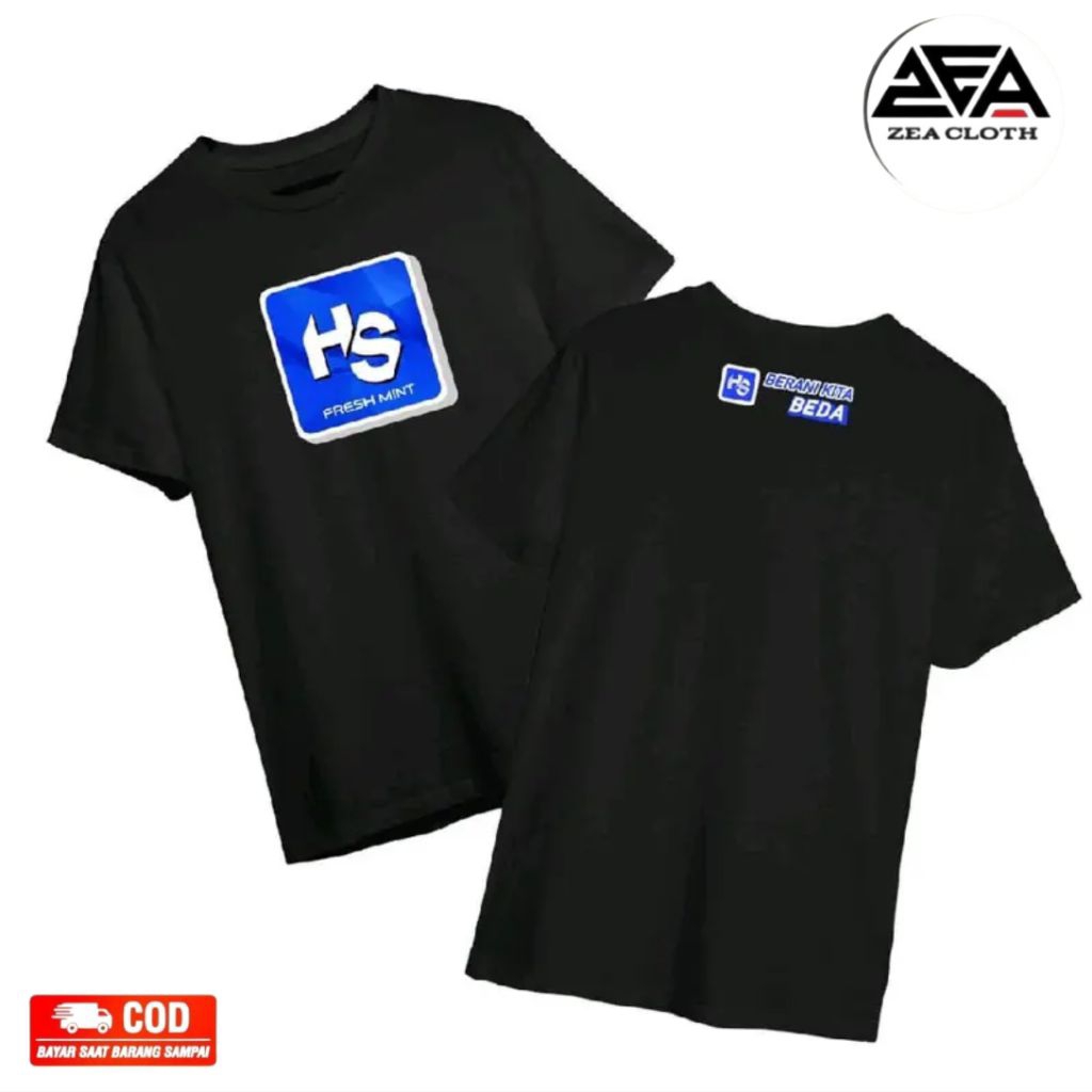 Kaos V4 HS Fresh Mint /BajuT-shirt Hs berani kita beda Varian Blue Lengan pendek pria wanita