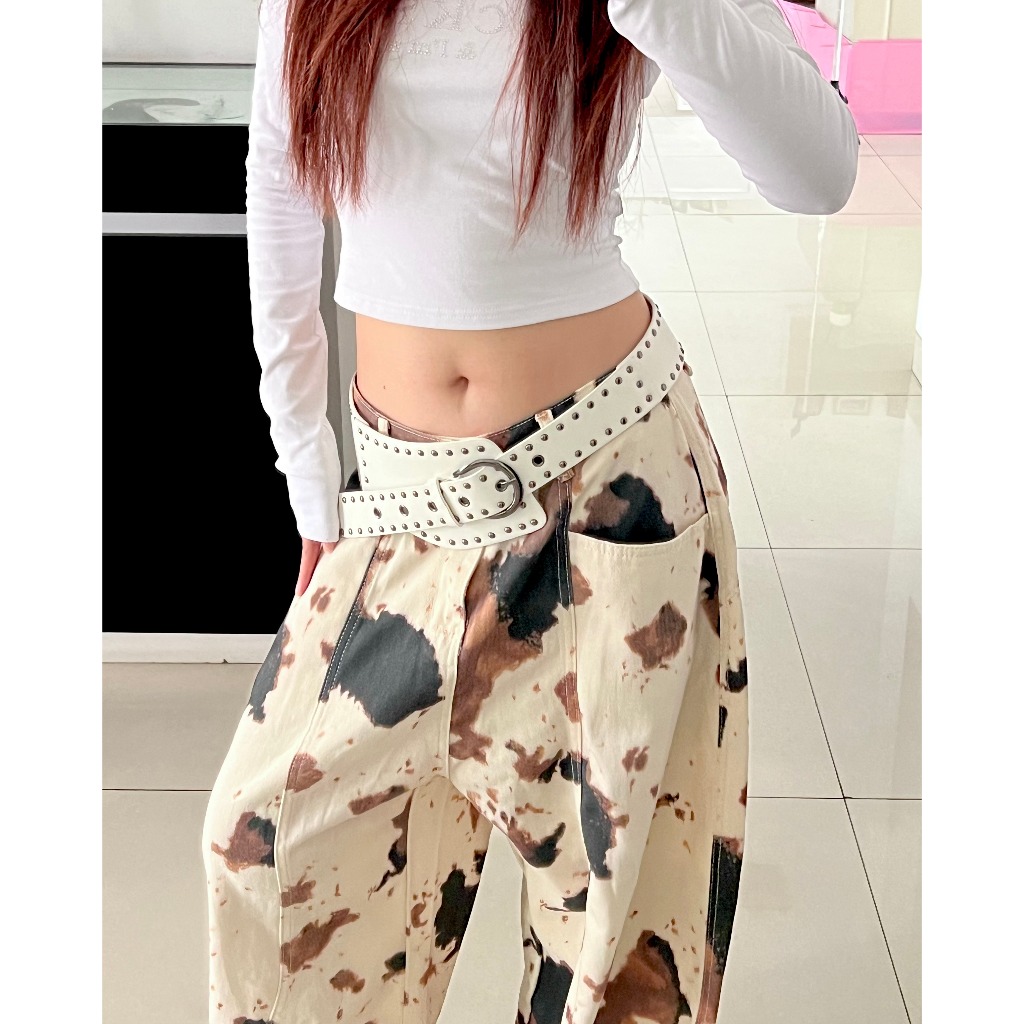 PURE NOISE Studded Belt White – Ikat Pinggang Studded Unisex Streetwear