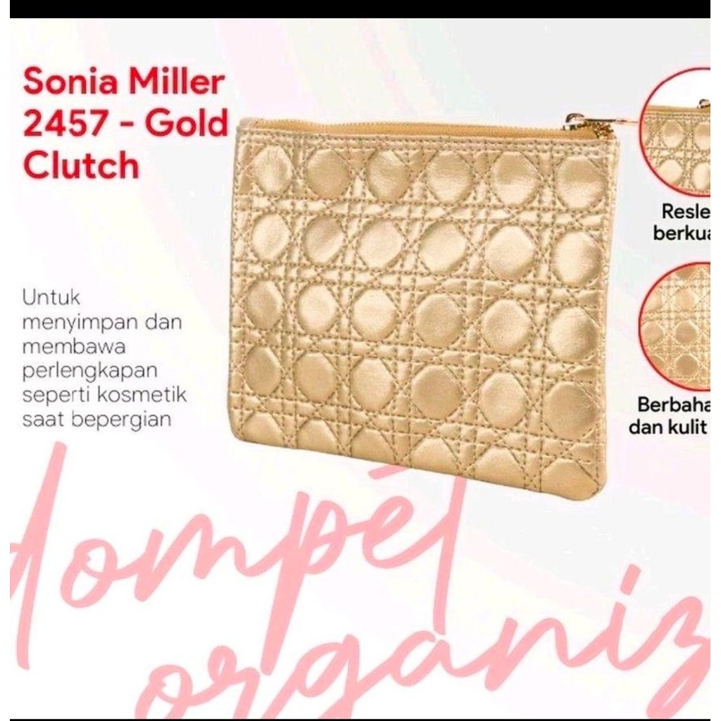 Sonia Miller Makeup Pouch Bag Gold 0325-7