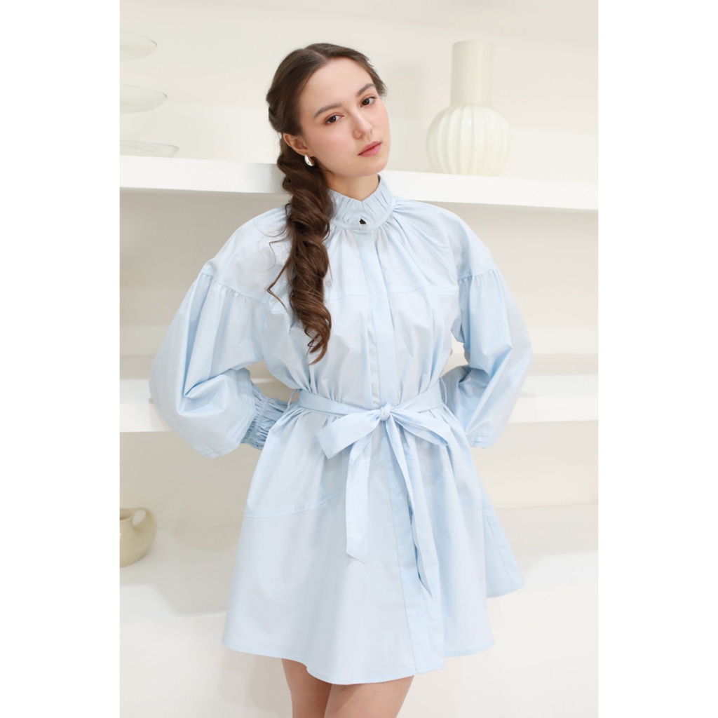 M BY MISCHA-Dust Blue Fay Dress9WK-DR1141)
