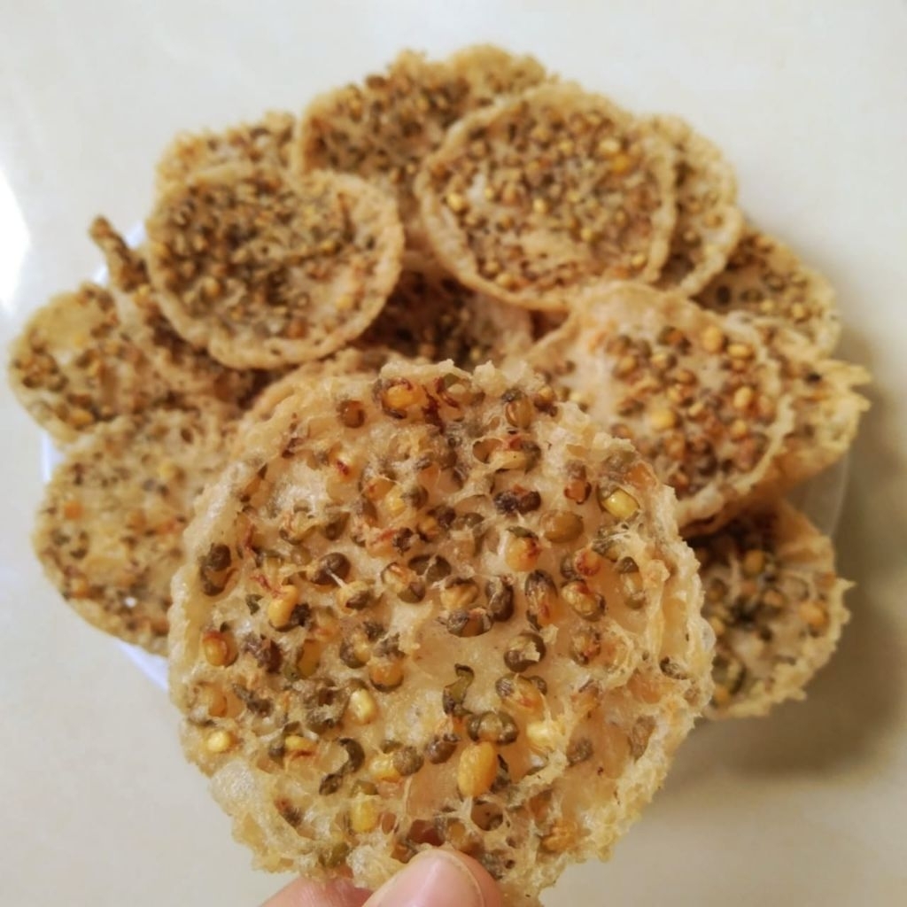 PEYEK KACANG IJO (hijau) 1 kg GURIH RENYAH / PEYEK BULAT KACANG IJO,MAKANAN RINGAN,SNACK,JAJANAN